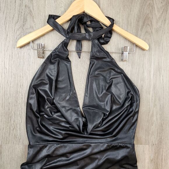 NBD Halter Open Back Cowl Neck Midi Dress size M - Picture 3 of 8